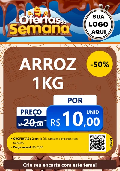 Modelo de Cartaz para Cartaz A4 Vertical com o tema Ofertas da Semana - Páscoa para Supermercado