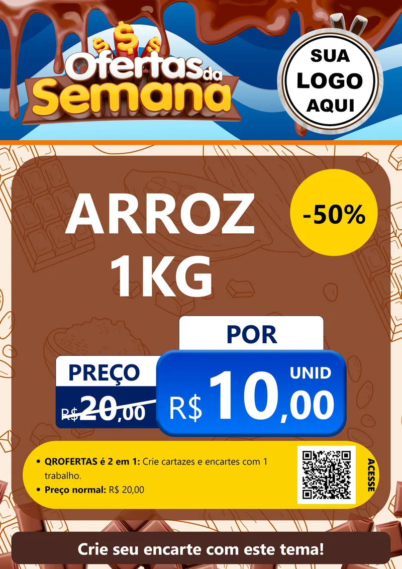 Modelo de Cartaz para Cartaz A4 Vertical com o tema Ofertas da Semana - Páscoa para Supermercado