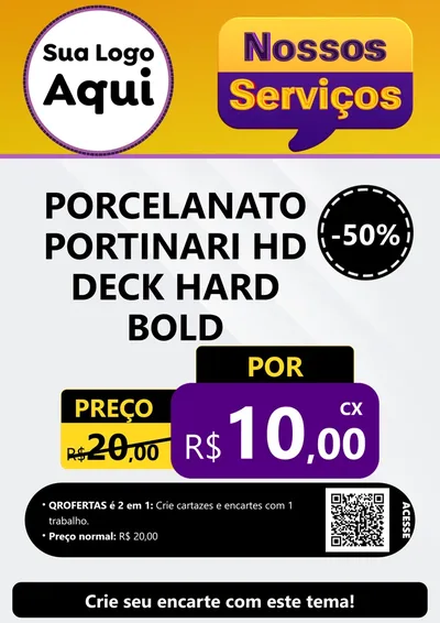 Modelo de Cartaz para Cartaz A4 Vertical com o tema Nossos Serviços para Pisos e revestimentos