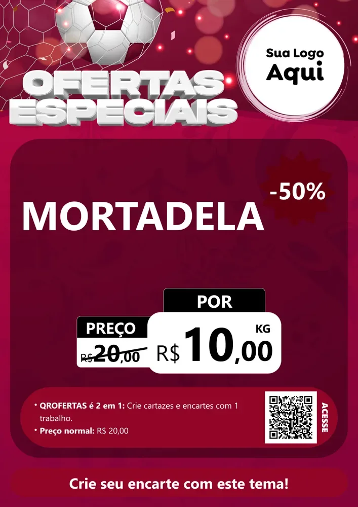 Modelo de Cartaz para Cartaz A4 Vertical com o tema Ofertas Especiais - Futebol para Frios e Laticínios