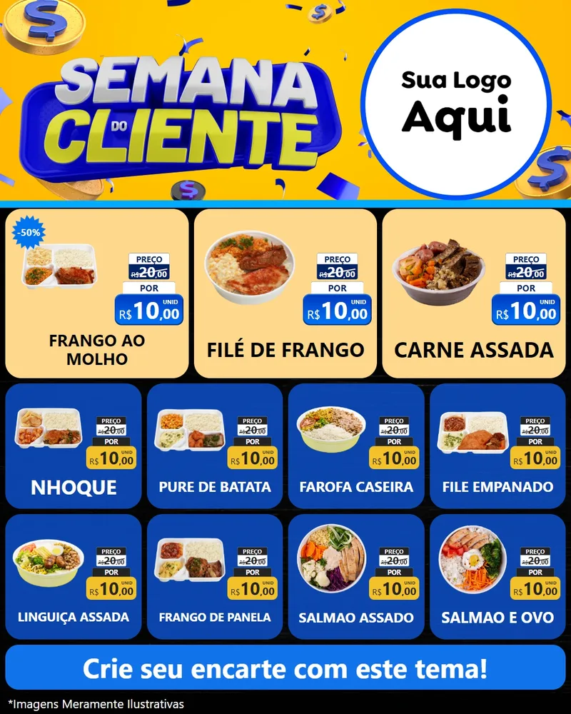 Modelo de Rede Social para Feed Instagram com o tema Semana do Cliente para Restaurante