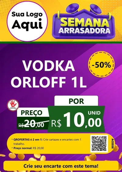 Modelo de Cartaz para Cartaz A4 Vertical com o tema Semana Arrasadora para Distribuidora de bebidas