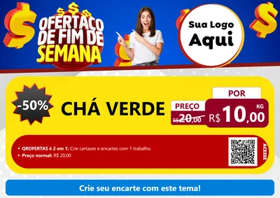 Modelo de Cartaz para Cartaz A4 Horizontal com o tema Ofertaço de Fim de Semana para Produtos Naturais
