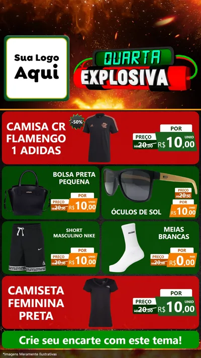 Modelo de TV para TV Vertical com o tema Quarta Explosiva para Roupas e acessórios