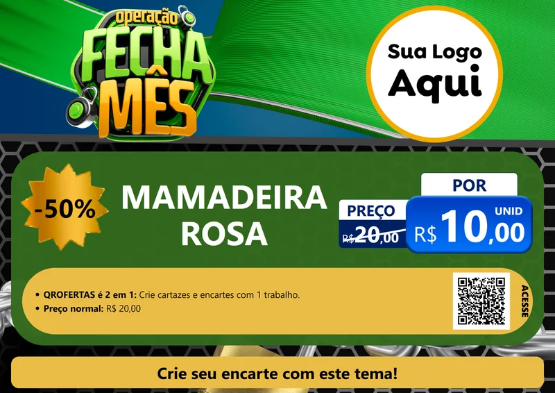 Modelo de Cartaz para Cartaz A4 Horizontal com o tema Operação Fecha Mês para Bebês