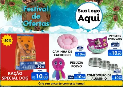 Modelo de Encarte para Encarte A4 Horizontal com o tema Festival de Ofertas - Inverno para Pet Shop