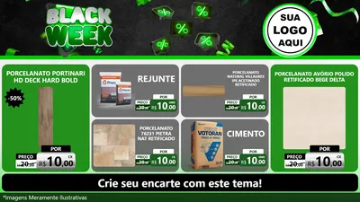 Modelo de TV para TV Horizontal com o tema Black Week para Pisos e revestimentos