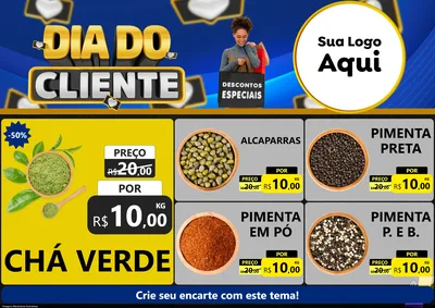 Modelo de Encarte para Encarte A4 Horizontal com o tema Dia Do Cliente para Produtos Naturais