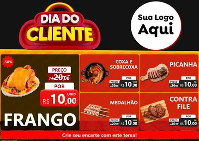 Modelo de Encarte para Encarte A4 Horizontal com o tema Dia do Cliente para Assados