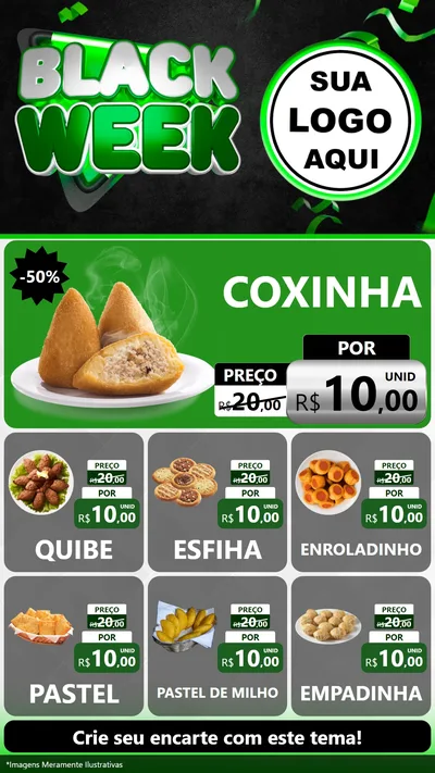 Modelo de Rede Social para Stories com o tema Black Week para Salgadaria