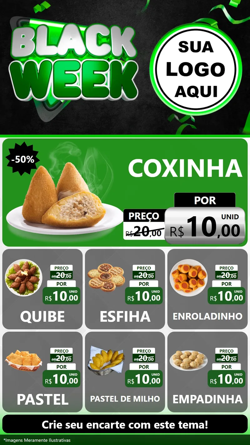 Modelo de Rede Social para Stories com o tema Black Week para Salgadaria