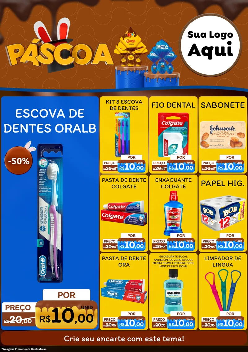 Modelo de Encarte para Encarte A4 Vertical com o tema Páscoa para Higiene Pessoal