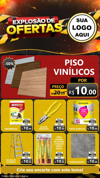 Modelo de Rede Social para Stories com o tema Explosão de Ofertas para Material para Construção