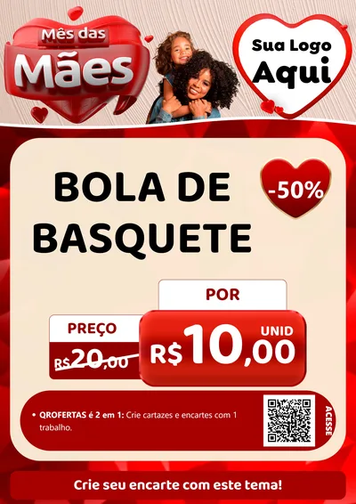 Modelo de Cartaz para Cartaz A4 Vertical com o tema Mês das Mães para Artigos Esportivos