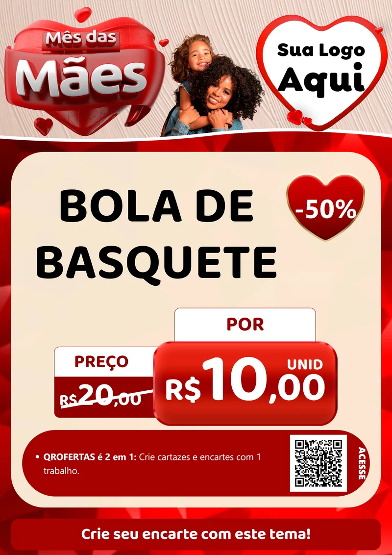Modelo de Cartaz para Cartaz A4 Vertical com o tema Mês das Mães para Artigos Esportivos