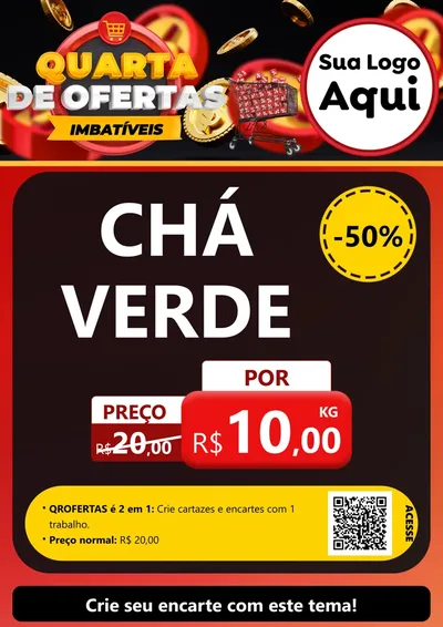 Modelo de Cartaz para Cartaz A4 Vertical com o tema Quarta de Ofertas Imbatíveis para Produtos Naturais