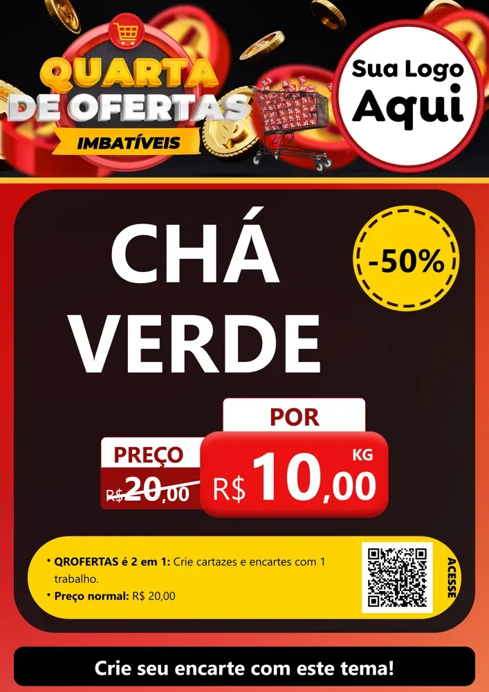 Modelo de Cartaz para Cartaz A4 Vertical com o tema Quarta de Ofertas Imbatíveis para Produtos Naturais