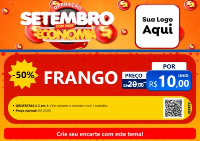Modelo de Cartaz para Cartaz A4 Horizontal com o tema Operação Setembro Com Muita Economia para Assados
