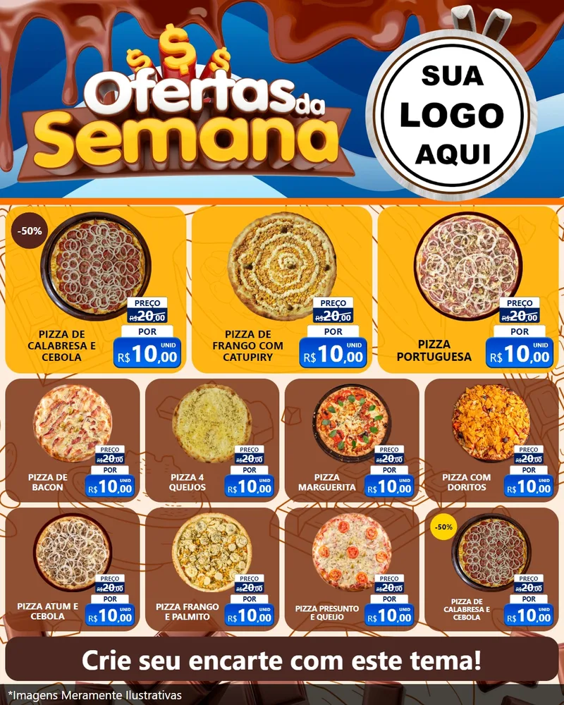 Modelo de Rede Social para Feed Instagram com o tema Ofertas da Semana - Páscoa para Pizzaria