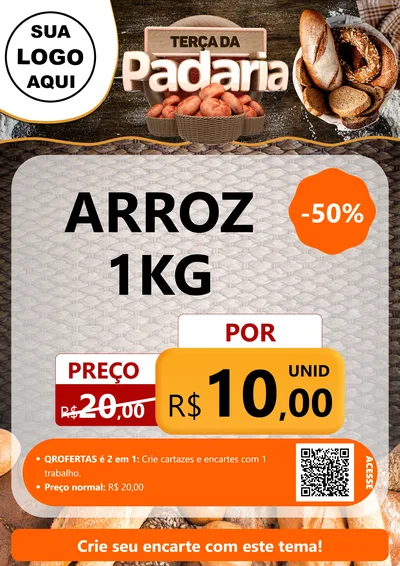 Modelo de Cartaz para Cartaz A4 Vertical com o tema Terça da Padaria