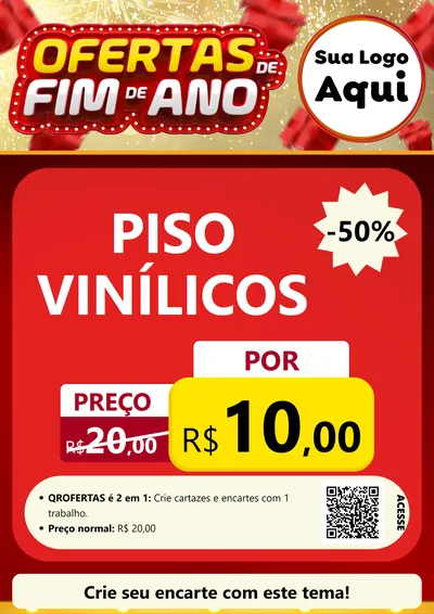 Modelo de Cartaz para Cartaz A4 Vertical com o tema Ofertas de Fim de Ano para Material para Construção