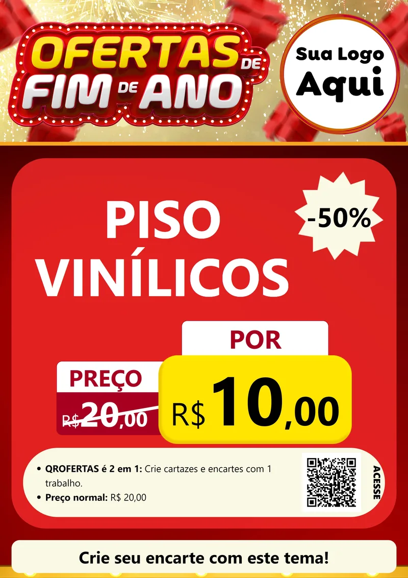 Modelo de Cartaz para Cartaz A4 Vertical com o tema Ofertas de Fim de Ano para Material para Construção