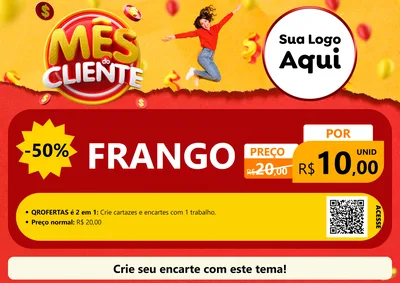 Modelo de Cartaz para Cartaz A4 Horizontal com o tema Mês do Cliente para Assados