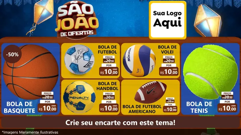 Modelo de TV para TV Horizontal com o tema São João Ofertas Imbatíveis! - Junina para Artigos Esportivos