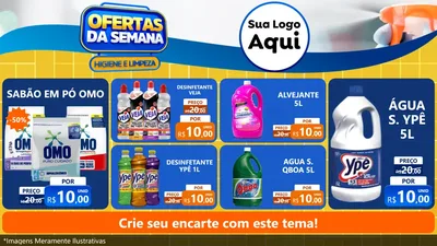 Modelo de TV para TV Horizontal com o tema Ofertas da Semana - Higiene e Limpeza para Produtos de Limpeza