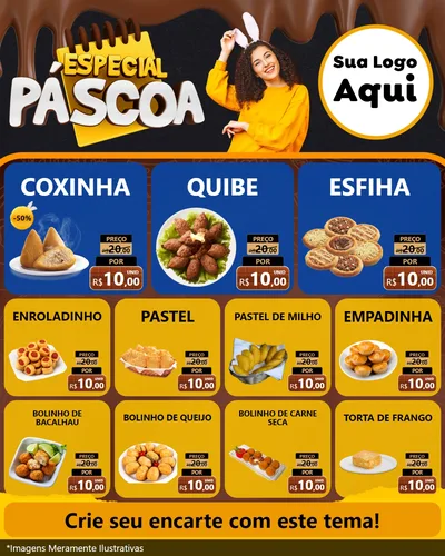 Modelo de Rede Social para Feed Instagram com o tema Especial Páscoa para Salgadaria
