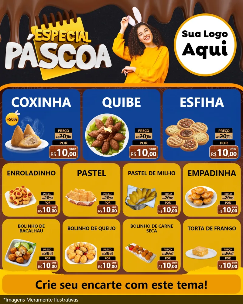Modelo de Rede Social para Feed Instagram com o tema Especial Páscoa para Salgadaria