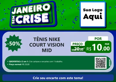Modelo de Cartaz para Cartaz A4 Horizontal com o tema Janeiro Sem Crise para Calçados