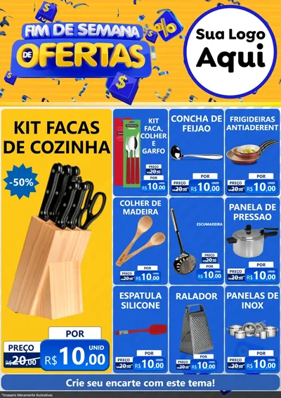 Modelo de Encarte para Encarte A4 Vertical com o tema Fim de Semana de Ofertas para Utilidades Domésticas