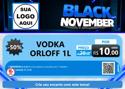 Modelo de Cartaz para Cartaz A4 Horizontal com o tema Black November para Distribuidora de bebidas
