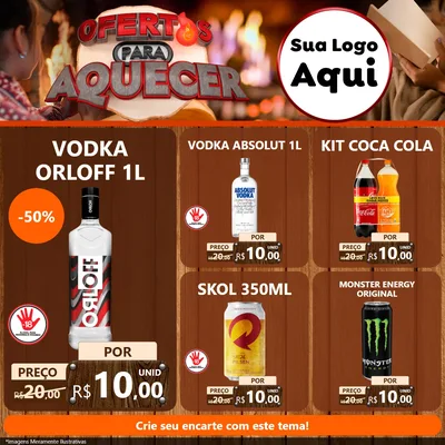 Modelo de Rede Social para Feed Facebook com o tema Ofertas Para Aquecer para Distribuidora de bebidas