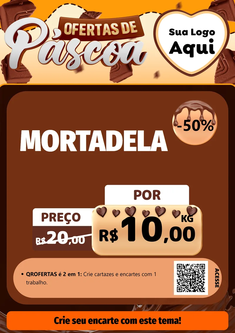 Modelo de Cartaz para Cartaz A4 Vertical com o tema Ofertas de Páscoa para Frios e Laticínios