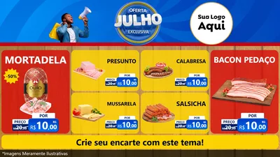 Modelo de TV para TV Horizontal com o tema Oferta Exclusiva, Julho para Frios e Laticínios