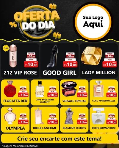 Modelo de Rede Social para Feed Instagram com o tema Oferta Do Dia para Perfumes