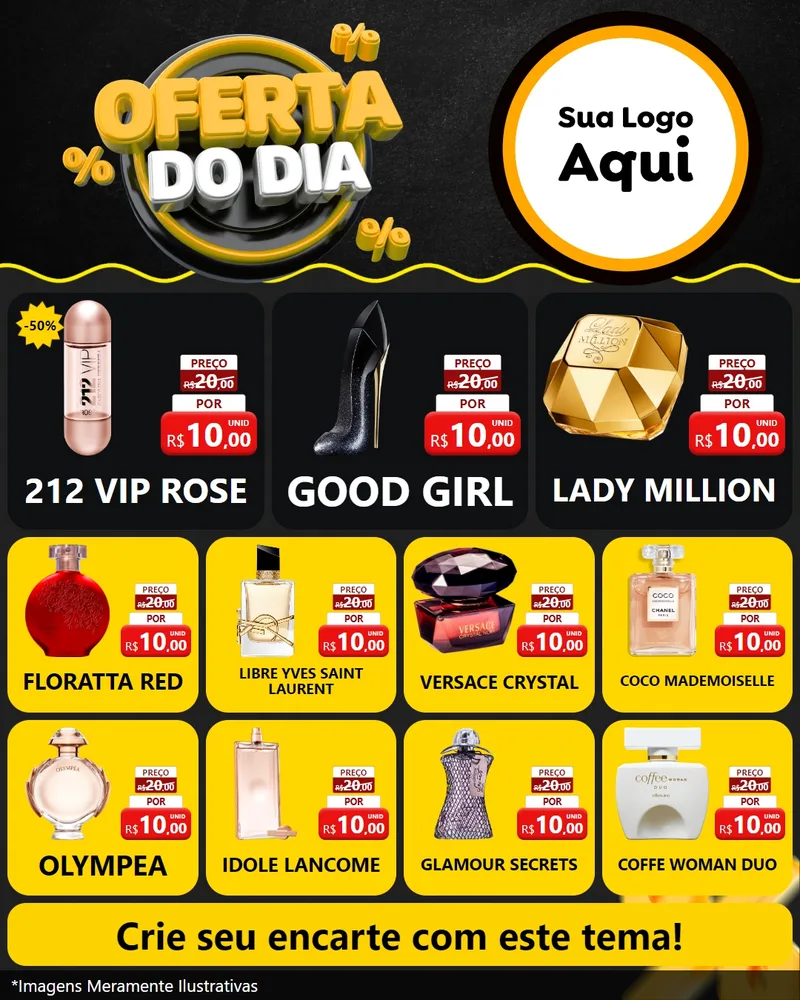 Modelo de Rede Social para Feed Instagram com o tema Oferta Do Dia para Perfumes