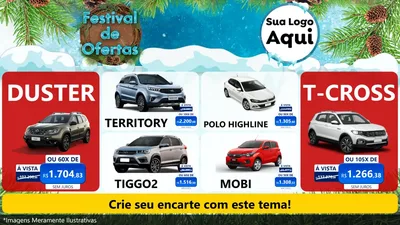 Modelo de TV para TV Horizontal com o tema Festival de Ofertas - Inverno para Concessionaria de Carros
