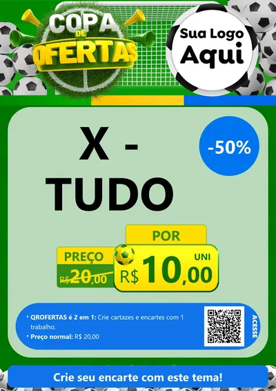 Modelo de Cartaz para Cartaz A4 Vertical com o tema Copa De Ofertas para Hamburgueria