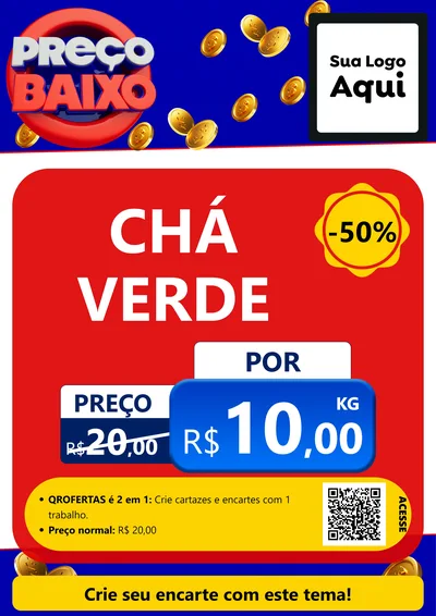 Modelo de Cartaz para Cartaz A4 Vertical com o tema Preço Baixo para Produtos Naturais