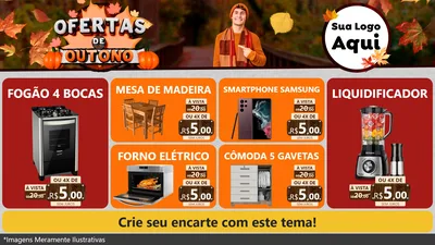 Modelo de TV para TV Horizontal com o tema Ofertas de Outono para Móveis e Eletro