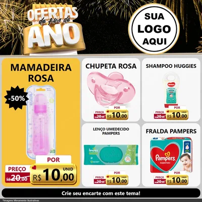 Modelo de Rede Social para Feed Facebook com o tema Ofertas de Fim de Ano para Bebês