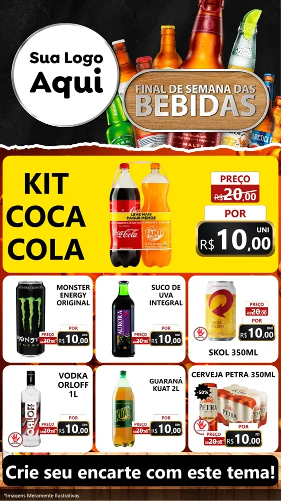 Modelo de Rede Social para Stories com o tema Final de semana das Bebidas para Distribuidora de bebidas
