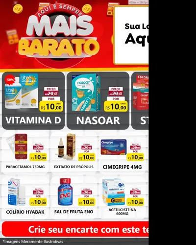 Modelo de Rede Social para Feed Instagram com o tema Mais Barato para Farmácia