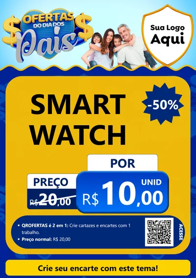 Modelo de Cartaz para Cartaz A4 Vertical com o tema Ofertas do Dia dos Pais para Informática