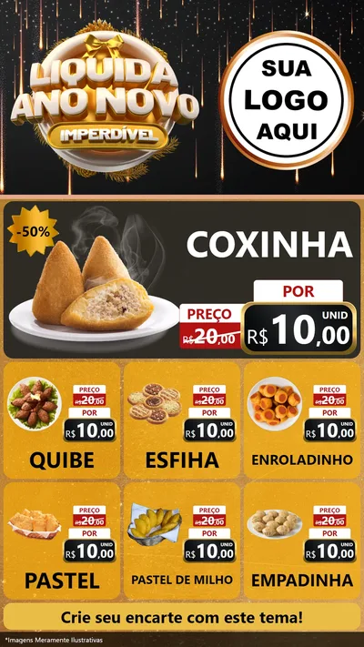 Modelo de Rede Social para Stories com o tema Liquida Ano Novo Imperdível para Salgadaria