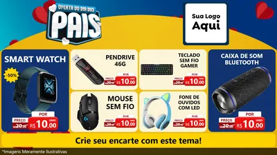 Modelo de TV para TV Horizontal com o tema Oferta Do Dia Dos Pais para Informática