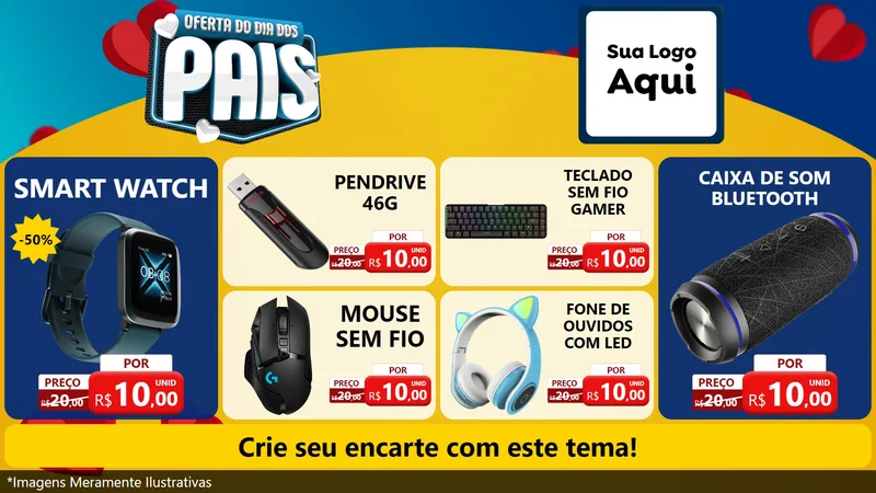 Modelo de TV para TV Horizontal com o tema Oferta Do Dia Dos Pais para Informática